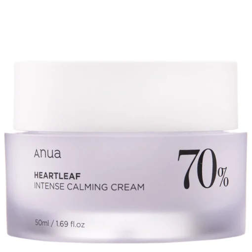 Anua - Heartleaf 70% Intense Calming Cream - Kojący Krem do Twarzy z Ekstrakem z Pstrolistki - 50ml