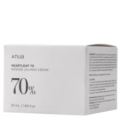 Anua - Heartleaf 70% Intense Calming Cream - Kojący Krem do Twarzy z Ekstrakem z Pstrolistki - 50ml
