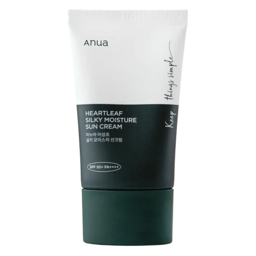 Anua - Heartleaf Silky Moisture Sun Cream SPF50+/PA++++ - Nawilżający Krem do Twarzy z Filtrem - 50ml