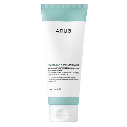 Anua - Heartleaf Succinic Moisture Cleansing Foam - Kojąca Pianka do Oczyszczania Twarzy - 150ml