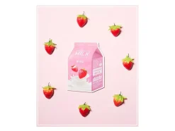 A'pieu - Milk One Pack Mask - Strawberry - Rozjaśniająca Maska w Płacie - 21g