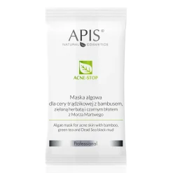 Apis - Acne-Stop - Maska Algowa dla Cery Trądzikowej z Bambusem, Zieloną Herbatą i Czarnym Błotem z Morza Martwego - 20g