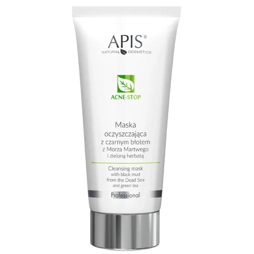 Apis - Professional - Acne-Stop - Cleansing Mask with Black Mud from the Dead Sea and Green Tea - Maska Oczyszczająca z Czarnym Błotem z Morza Martwego i Zieloną Herbatą - 200ml