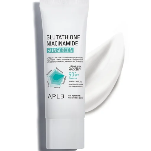 APLB - Glutathione Niacinamide Sunscreen SPF50+ PA++++ - Rozjaśniający Krem do Twarzy z Filtrem - 40ml