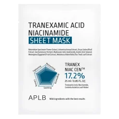 APLB - Tranexamic Acid Niacinamide Sheet Mask - Rozjaśniająco-Nawilżająca Maska w Płachcie do Twarzy - 1szt/25ml