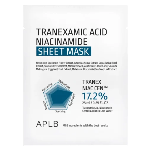 APLB - Tranexamic Acid Niacinamide Sheet Mask - Rozjaśniająco-Nawilżająca Maska w Płachcie do Twarzy - 1szt/25ml
