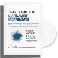 APLB - Tranexamic Acid Niacinamide Sheet Mask - Rozjaśniająco-Nawilżająca Maska w Płachcie do Twarzy - 1szt/25ml