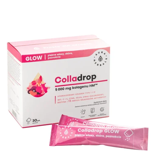 Aura Herbals - Colladrop Glow Kolagen Morski 5000 mg - Saszetki - 30szt