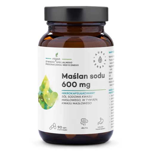 Aura Herbals - Maślan Sodu Mikrokapsułkowany 600 mg - Kapsułki - 90szt