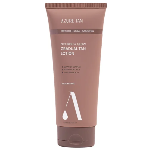 Azure Tan - Nourish & Glow Gradual Tan Lotion - Stopniowo Opalający Balsam do Ciała - Medium/Dark - 200ml