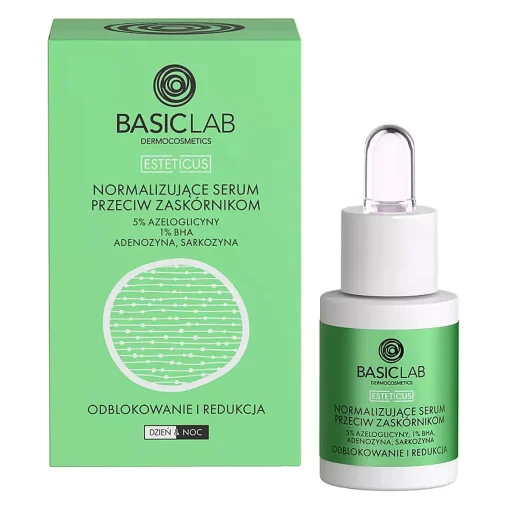 BasicLab - Odblokowanie i Redukcja - Normalizujące Serum Przeciw Zaskórnikom z 5% Azeloglicyny i 1% BHA - 15ml