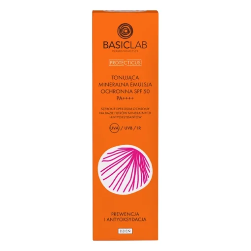 BasicLab - Tonująca Mineralna Emulsja Ochronna SPF50 PA ++++ - 40ml
