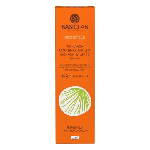 BasicLab - Tonująca Ultralekka Emulsja Ochronna SPF50 PA ++++ - 40ml