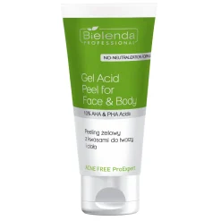 Bielenda Professional - Acne Free ProExpert - Peeling Żelowy do Twarzy i Ciała z Kwasami - 150ml