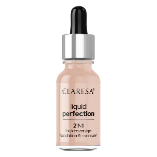 Claresa - Liquid Perfection - Korektor i Podkład Kryjący 2w1 - 104 Nude - 18g