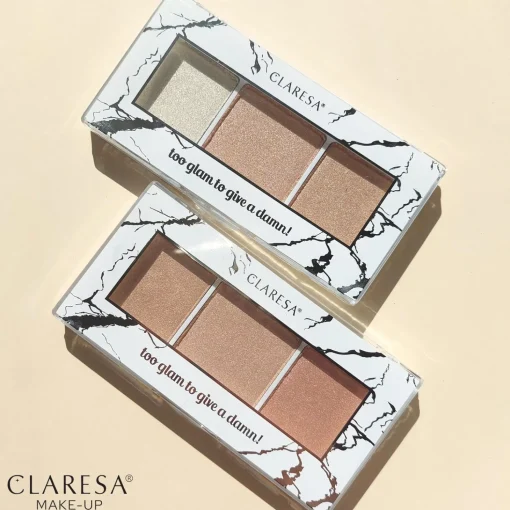 Claresa - Too Glam To Give A Dame! - Paleta Rozświetlaczy - 11 Rosy Glow - 12,5g