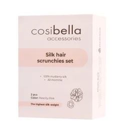 Cosibella Accessories - Zestaw Gumek Do Włosów Z Jedwabiu - Peachy Pink