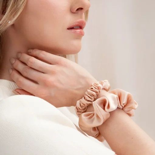 Cosibella Accessories - Zestaw Gumek Do Włosów Z Jedwabiu - Peachy Pink