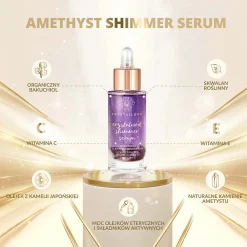 Crystallove - Amethyst Shimmer Serum – Serum do Twarzy z Ametystem i Bakuchiolem - 30ml - OUTLET