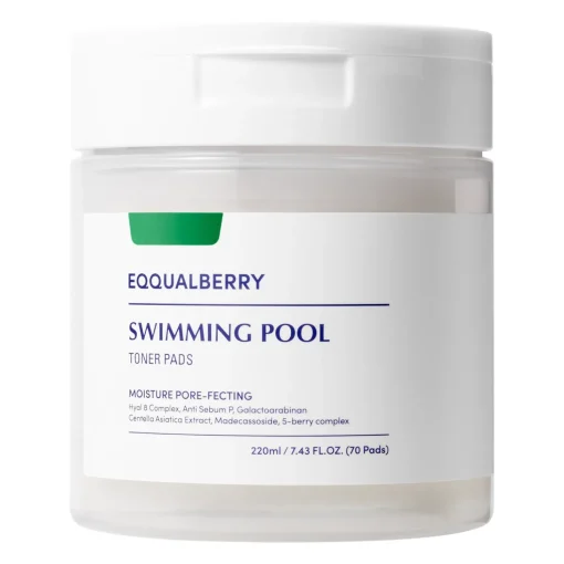 EQQUALBERRY - Swimming Pool Toner Pads - Nawilżające Płatki do Twarzy - 70szt/220ml