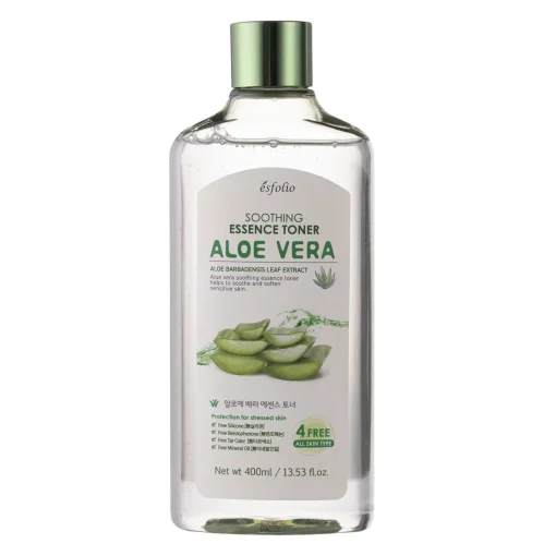 Esfolio - Soothing Essence Toner Aloe Vera - Kojący Tonik do Twarzy z Ekstraktem z Liści Aloesu - 400ml