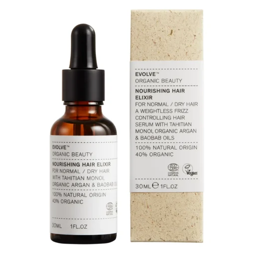Evolve Organic Beauty - Nourishing Hair Elixir - Nawilżający Eliksir - Serum do Włosów z Olejem Arganowym i Monoi - 30ml