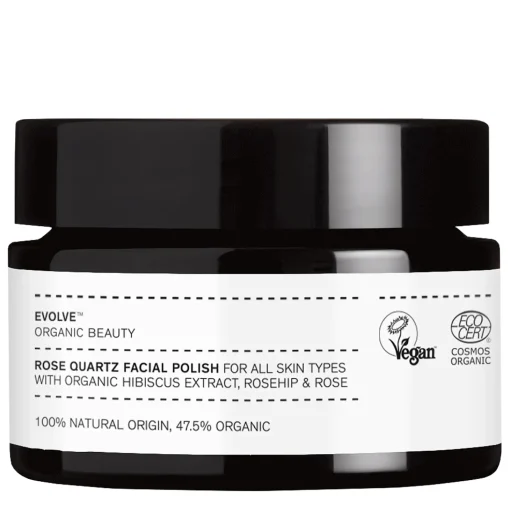 Evolve Organic Beauty - Rose Quartz Facial Polish - Peeling Złuszczający z Organicznym Olejem z Dzikiej Róży i Krystalicznymi Drobinkami z Różowego Kwarcu - 30ml