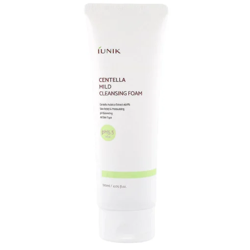 iUNIK - Centella Mild Cleansing Foam - Łagodna Pianka Oczyszczająca z Wąkrotą Azjatycką - 120ml