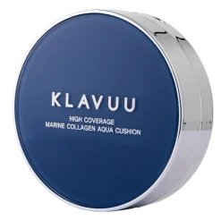 Klavuu - Blue Pearlsation High Coverage Marine Collagen Aqua Cushion - Kryjący Podkład do Twarzy w Poduszce - 21 Light Beige - 12g