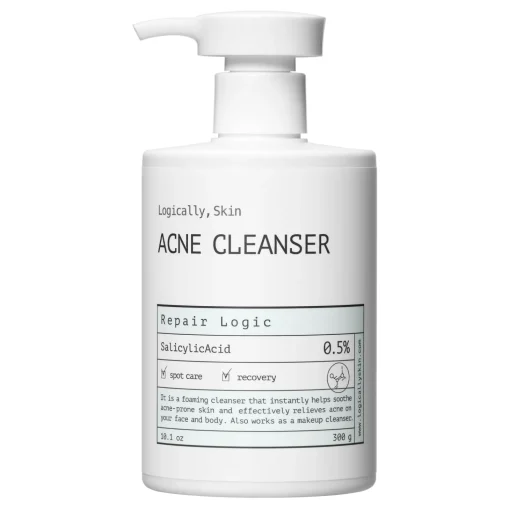 Logically, Skin - Acne Cleanser - Żel do Mycia Twarzy i Ciała z Kwasem Salicylowym - 300ml