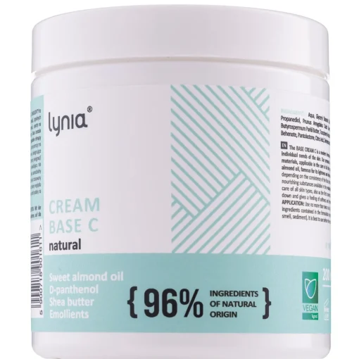 Lynia - Cream Base C Natural - Lekki Nawilżający Krem Bazowy z Witaminami B5 i E - 200ml