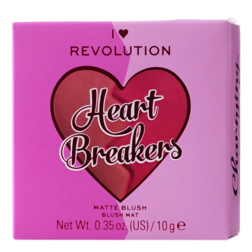 Makeup Revolution -I Heart Revolution Heartbreakers Matte Blush - Matowy Róż do Policzków - Charming - 10g