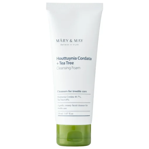 Mary&May - Houttuynia Cordata + Tea Tree Cleansing Foam - Pianka do Mycia Twarzy z Houttuynia Cordata i Drzewem Herbacianym - 150ml
