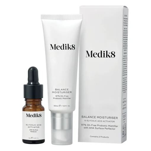 Medik8 - Balance Moisturiser with Glycolic Acid - Probiotyczny Krem Matujący z Kwasami AHA - 50+10ml