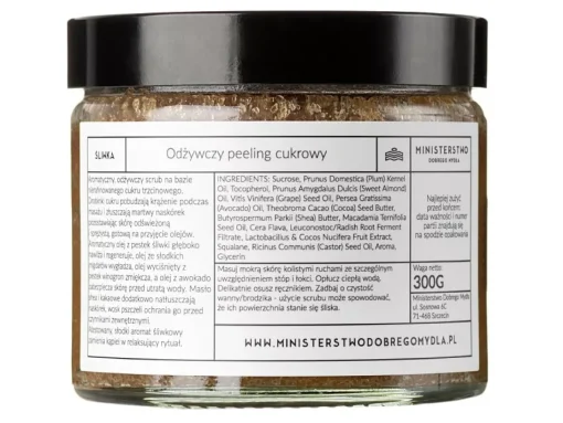 Ministerstwo Dobrego Mydła - Odżywczy Peeling Cukrowy - Śliwka - 300g