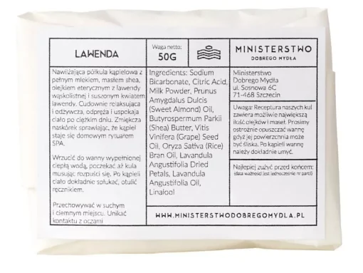 Ministerstwo Dobrego Mydła - Półkula do Kąpieli Lawenda - 50g