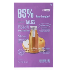 Missha - Talks Vegan Squeeze Sheet Mask - Super Energizer - Rozświetlająca Maska w Płachcie - 27g