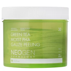 Neogen - Green Tea Moist PHA Gauze Peeling - Płatki z Kwasami i Zieloną Herbatą - 30szt/190ml