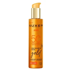 Nuxe - Sun - Rozświetlający Olejek z Drobinkami do Opalania Twarzy i Ciała SPF50 - 150ml
