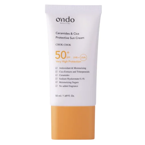 Ondo Beauty 36.5 - Ceramides & Cica Protective Sun Cream SPF 50+ - Kojący Krem do Twarzy z Filtrem - 50ml