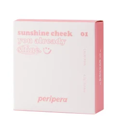 Peripera - Pure Blushed Sunshine Cheek - Róż do Policzków - 01 Calm Pink - 4,2g
