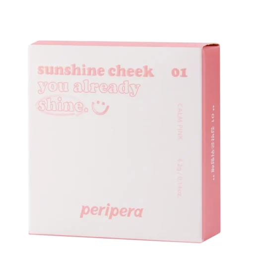 Peripera - Pure Blushed Sunshine Cheek - Róż do Policzków - 01 Calm Pink - 4,2g