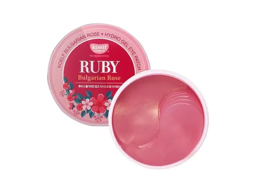 Petitfee - Koelf Ruby & Bulgarian Rose Eye Patch - Hydrożelowe Płatki pod Oczy - 30 kompletów