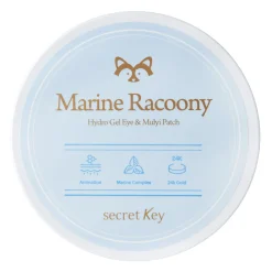 Secret Key - Marine Racoony Hydrogel Eye & Multi Patch - Hydrożelowe Płatki Nawilżające do Twarzy i pod Oczy - 60szt