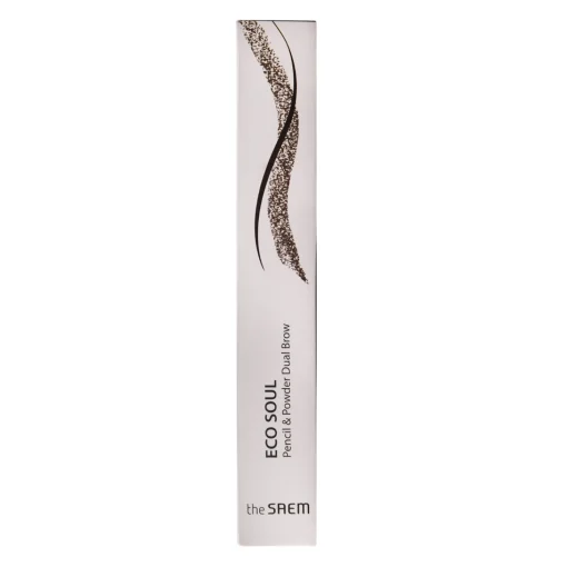 The Saem - Eco Soul Pencil & Powder Dual Brow - Duo do Brwi - 02 Deep Brown - 0,8g