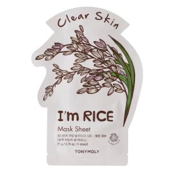 TonyMoly - I`m Real Rice Mask Sheet Clear Skin - Kojąca Maska do Twarzy w Płachcie - 1szt/21ml